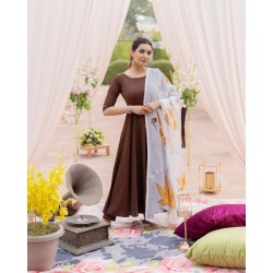 Summer wear rayon cotton stitched anarkali suit